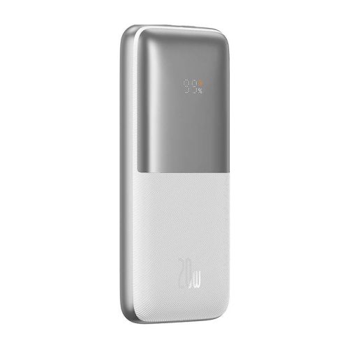 Baseus PPBD040202 Bipow Pro Power Bank, hordozható külső akkumulátor 2xUSB-A/USB-C kábellel, 10000 mAh, 20W, fehér