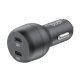 Budi Car Charger autós töltő, 2xUSB-C, PD, 40W, fekete