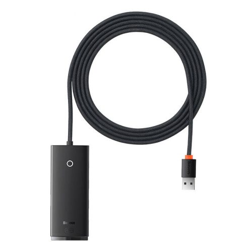 Baseus OS-Lite 4-Port Hub 4xUSB-A 3.0 elosztó, USB-A kábellel, 25cm, fekete