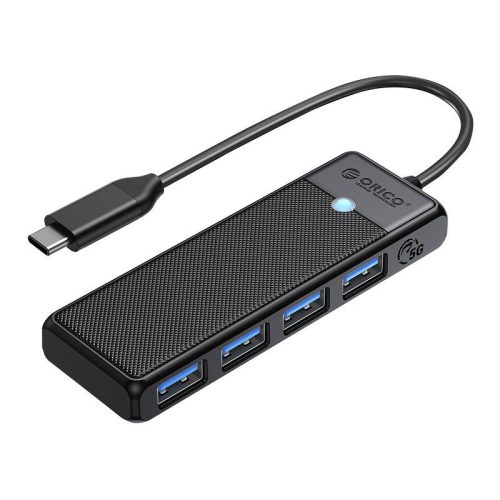 Orico 4in1 Hub 4xUSB-A 3.0 elosztó, USB-C kábellel, fekete