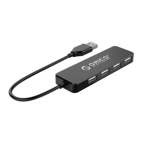 Orico Hub 4xUSB-A 2.0 elosztó, USB-A kábellel, fekete