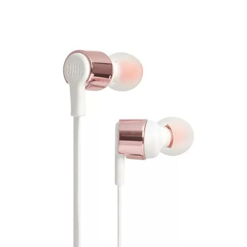 JBL TUNE 210 vezetékes headset, fülhallgató, 3.5mm jack, fehér-rozé arany