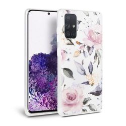   Tech-Protect Floral Samsung Galaxy A41 hátlap, tok, mintás, fehér