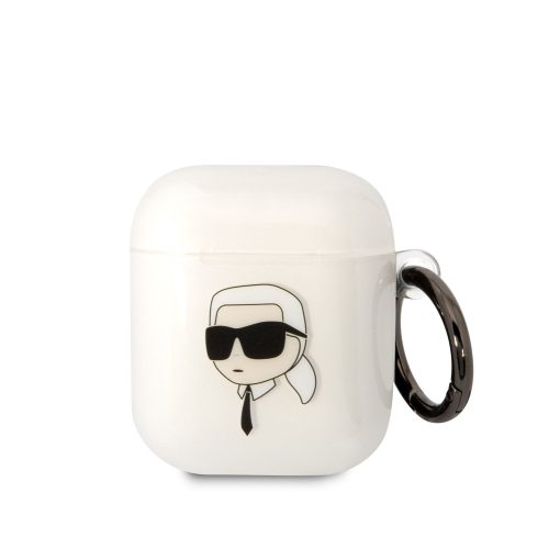 Karl Lagerfeld 3D Logo NFT Karl Head TPU Case AirPods 1/2 (KLA2HNIKTCT) tok, fehér