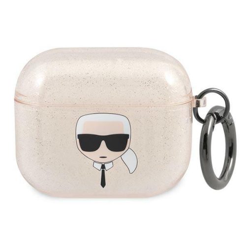 Karl Lagerfeld Apple Airpods 3 Glitter Karl's Head (KLA3UKHGD) tok, arany