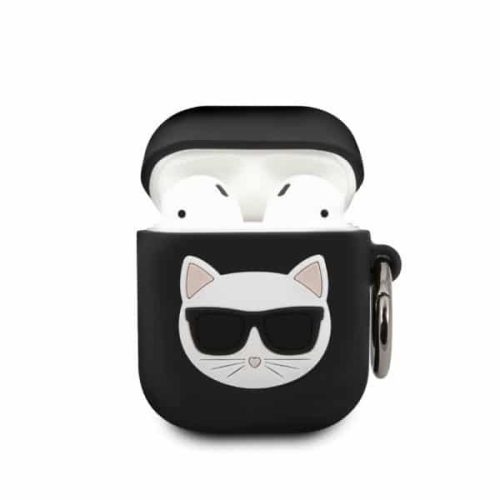 Karl Lagerfeld Apple Airpods Choupette (KLACA2SILCHBK) szilikon tok, fekete