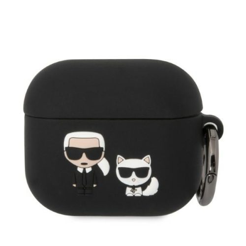 Karl Lagerfeld Airpods 3 Silicone Karl & Choupette (KLACA3SILKCK) tok, fekete