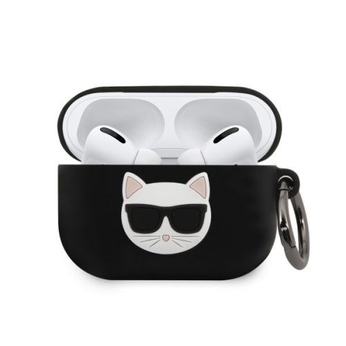 Karl Lagerfeld Apple Airpods Pro Choupette (KLACAPSILCHBK) szilikon tok, fekete