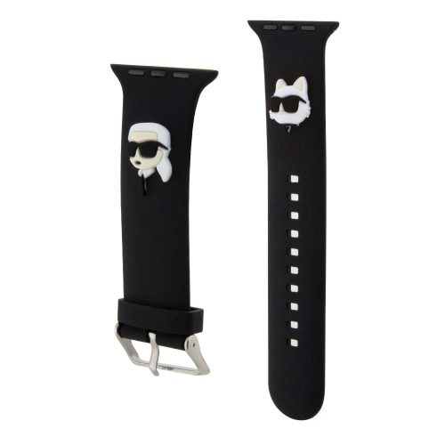 Karl Lagerfeld Karl and Choupette Head NFT Watch Strap (KLAWLSLKCNK) Apple Watch 42/44/45/49 mm szilikon óraszíj, fekete