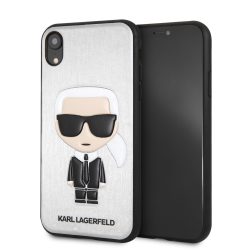   Karl Lagerfeld iPhone Xr Ikonik Karl (KLHCI61IKPUSI) hátlap, tok, ezüst