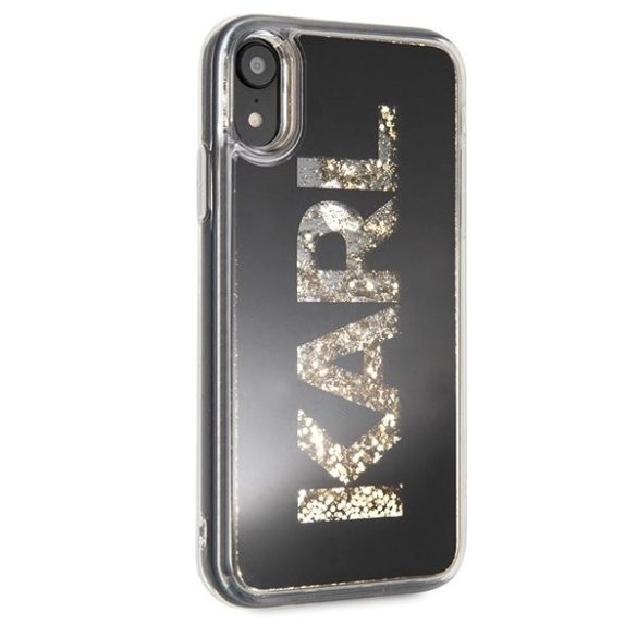 Karl Lagerfeld iPhone Xr Karl Logo Glitter (KLHCI61KAGBK) hátlap, tok, fekete