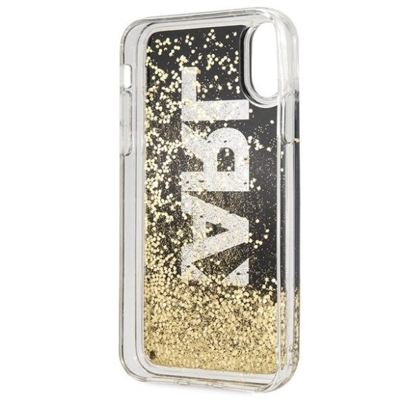 Karl Lagerfeld iPhone Xr Karl Logo Glitter (KLHCI61KAGBK) hátlap, tok, fekete