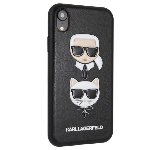 Karl Lagerfeld iPhone Xr Karl and Choupette (KLHCI61KICKC) hátlap, tok, fekete