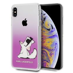   Karl Lagerfeld iPhone Xs Max Fun Choupette Glasses Hard (KLHCI65CFNRCPI) hátlap, tok, rózsaszín