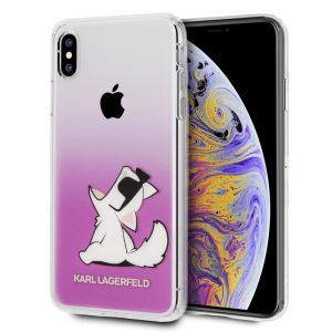 Karl Lagerfeld iPhone Xs Max Fun Choupette Glasses Hard (KLHCI65CFNRCPI) hátlap, tok, rózsaszín