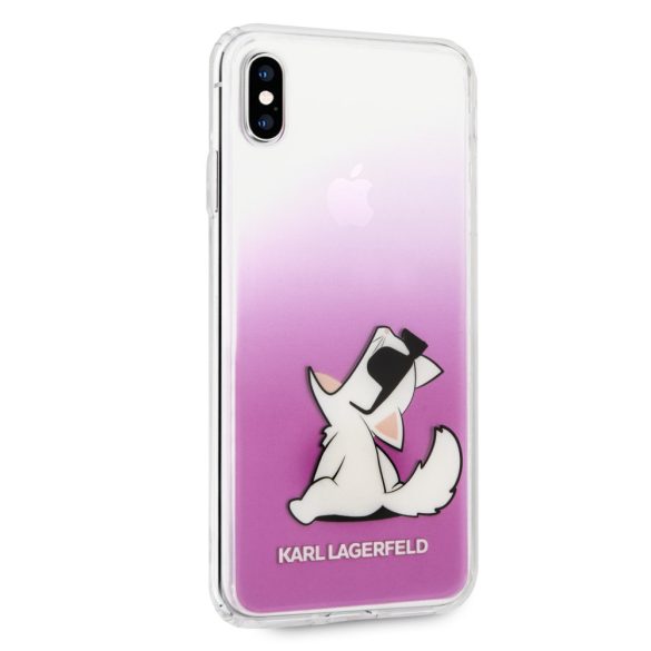 Karl Lagerfeld iPhone Xs Max Fun Choupette Glasses Hard (KLHCI65CFNRCPI) hátlap, tok, rózsaszín