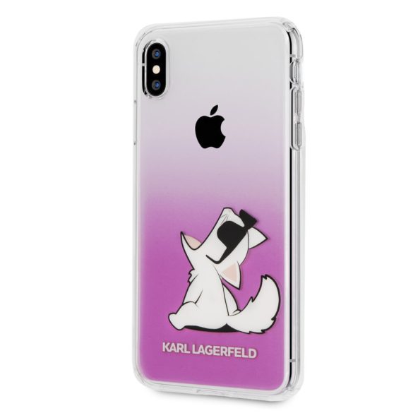 Karl Lagerfeld iPhone Xs Max Fun Choupette Glasses Hard (KLHCI65CFNRCPI) hátlap, tok, rózsaszín