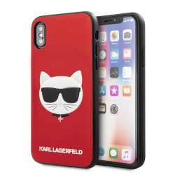   Karl Lagerfeld Choupette iPhone Xs Max (KLHCI65GLRE) hátlap, tok, piros