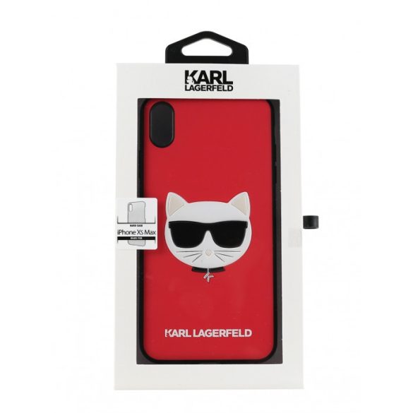 Karl Lagerfeld Choupette iPhone Xs Max (KLHCI65GLRE) hátlap, tok, piros