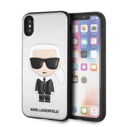   Karl Lagerfeld iPhone Xs Max Ikonik Karl (KLHCI65IKPUSI) hátlap, tok, ezüst