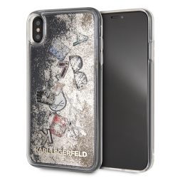   Karl Lagerfeld iPhone Xs Max (6.5) Liquid Stars Glitter (KLHCI65KSICGO) hátlap, tok, arany