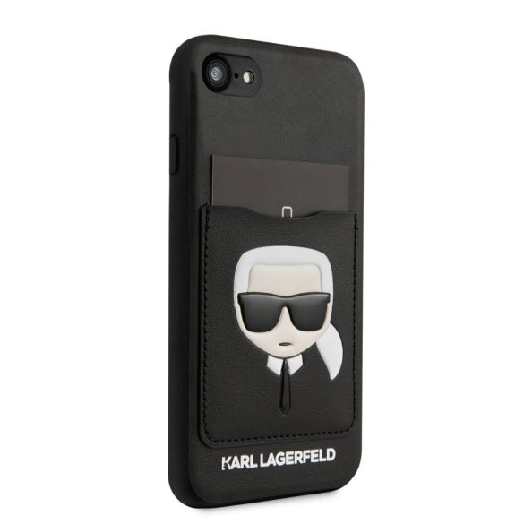 Karl Lagerfeld iPhone 7/8/SE (2020) CardSlot (KLHCI8CSKCBK) hátlap, tok, fekete