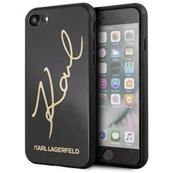   Karl Lagerfeld Hard Case Glitter Signature iPhone 6/6S/7/8/SE (2020) (KLHCI8DLKSBK) hátlap, tok, fekete