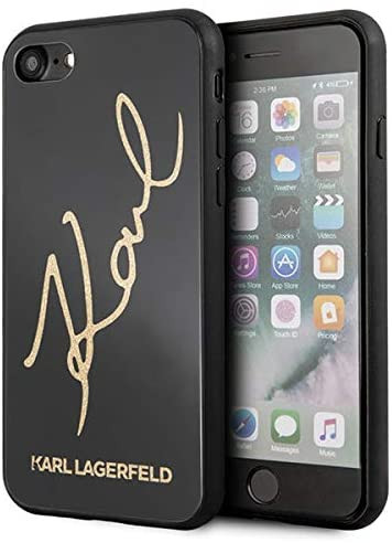 Karl Lagerfeld Hard Case Glitter Signature iPhone 6/6S/7/8/SE (2020) (KLHCI8DLKSBK) hátlap, tok, fekete