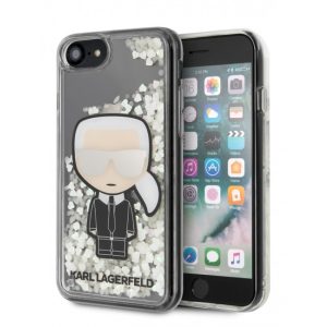 Karl Lagerfeld iPhone 7/8/SE (2020) Iconic Glitter (KLHCI8GLGIRKL) hátlap, tok, fekete