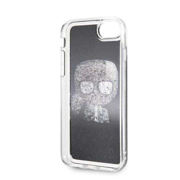 Karl Lagerfeld iPhone 6/7/8 Liquid Glitter Iconic Full Body (KLHCI8ICGBK) hátlap, tok, fekete