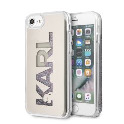   Karl Lagerfeld iPhone 7/8/SE (2020) Karl Logo Glitter Mirror (KLHCI8KLMLGR) hátlap, tok, ezüst