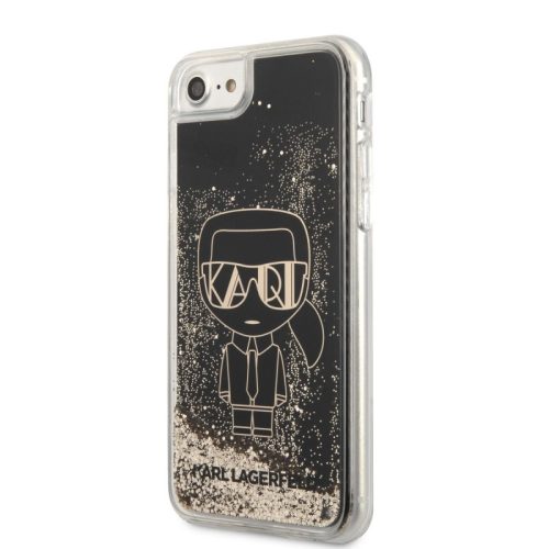 Karl LagerfeldiPhone 7/8/SE (2020/2022) Liquid Glitter Gatsby (KLHCI8LGGKBK) hátlap, tok, fekete