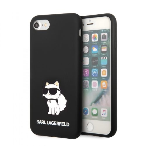 Karl Lagerfeld iPhone 7/8/SE (2020/2022) Silicone Choupette (KLHCI8SNCHBCK) hátlap, tok, fekete