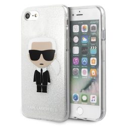   Karl Lagerfeld iPhone 7/8/SE (2020) Glitter Iconic Full Body (KLHCI8TPUTRIKSL) hátlap, tok, ezüst