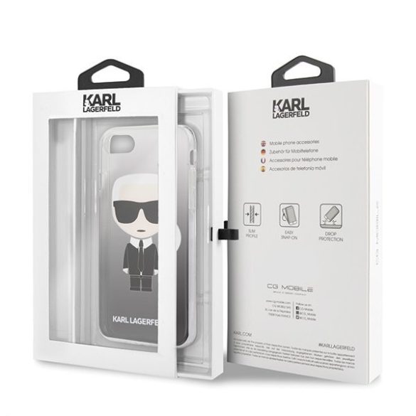 Karl Lagerfeld iPhone 7/8/SE (2020) Ikonik Full Body (KLHCI8TRDFKBK) hátlap, tok, fekete