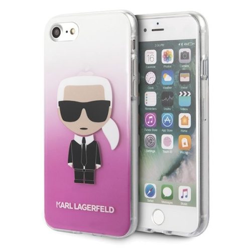 Karl Lagerfeld iPhone 7/8/SE (2020) Ikonik Full Body (KLHCI8TRDFKPI) hátlap, tok, rózsaszín