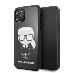   Karl Lagerfeld iPhone 11 Pro Glitter Iconic Full Body (KLHCN58DLFKBK) hátlap, tok, fekete