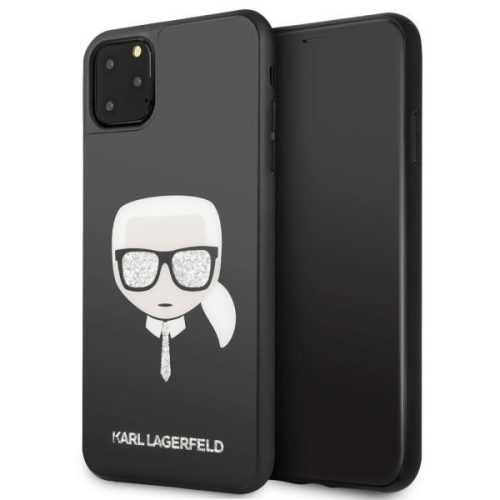 Karl Lagerfeld iPhone 11 Pro Layers Glitter Iconic (KLHCN58DLHBK) hátlap, tok, fekete