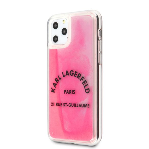 Karl Lagerfeld iPhone 11 Pro Glow in The Dark (KLHCN58GLTRSL) hátlap, tok, rózsaszín