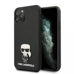   Karl Lagerfeld iPhone 11 Pro Saffiano Iconik (KLHCN58IKFBMBK) hátlap, tok, fekete