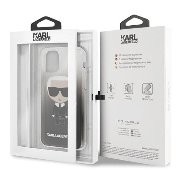 Karl Lagerfeld iPhone 11 Pro Ikonik Full Body (KLHCN58TRDFKBK) hátlap, tok, fekete