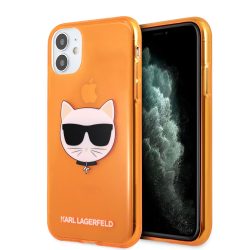   Karl Lagerfeld iPhone 11 Choupette Head (KLHCN61CHTRO) hátlap, tok, narancssárga