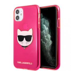   Karl Lagerfeld iPhone 11 Choupette Head (KLHCN61CHTRP) hátlap, tok, rózsaszín