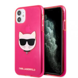 Karl Lagerfeld iPhone 11 Choupette Head (KLHCN61CHTRP) hátlap, tok, rózsaszín