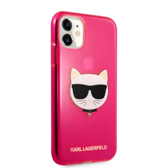 Karl Lagerfeld iPhone 11 Choupette Head (KLHCN61CHTRP) hátlap, tok, rózsaszín