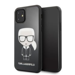   Karl Lagerfeld iPhone 11 Glitter Iconic Full Body (KLHCN61DLFKBK) hátlap, tok, fekete