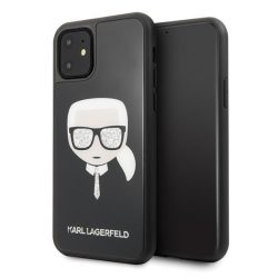   Karl Lagerfeld iPhone 11 Layers Glitter Iconic (KLHCN61DLHBK) hátlap, tok, fekete