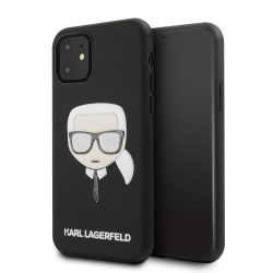   Karl Lagerfeld iPhone 11 Layers Glitter Iconic (KLHCN61GLBK) hátlap, tok, fekete