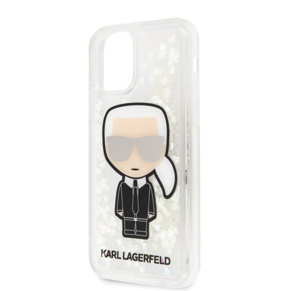 Karl Lagerfeld iPhone 11 Iridescent Iconic Glitter (KLHCN61GLGIRKL) hátlap, tok, ezüst