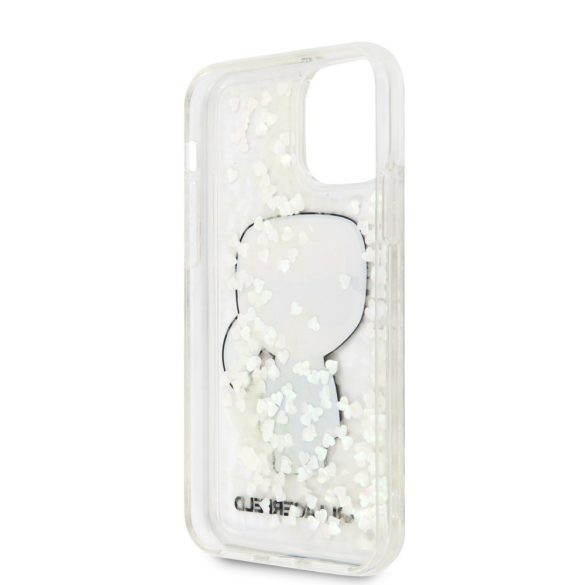 Karl Lagerfeld iPhone 11 Iridescent Iconic Glitter (KLHCN61GLGIRKL) hátlap, tok, ezüst